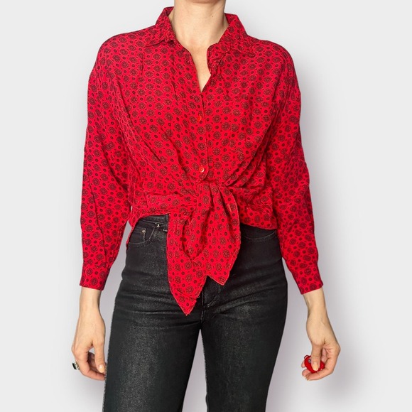 80s Limited Express red and black top - Picture 3 of 5